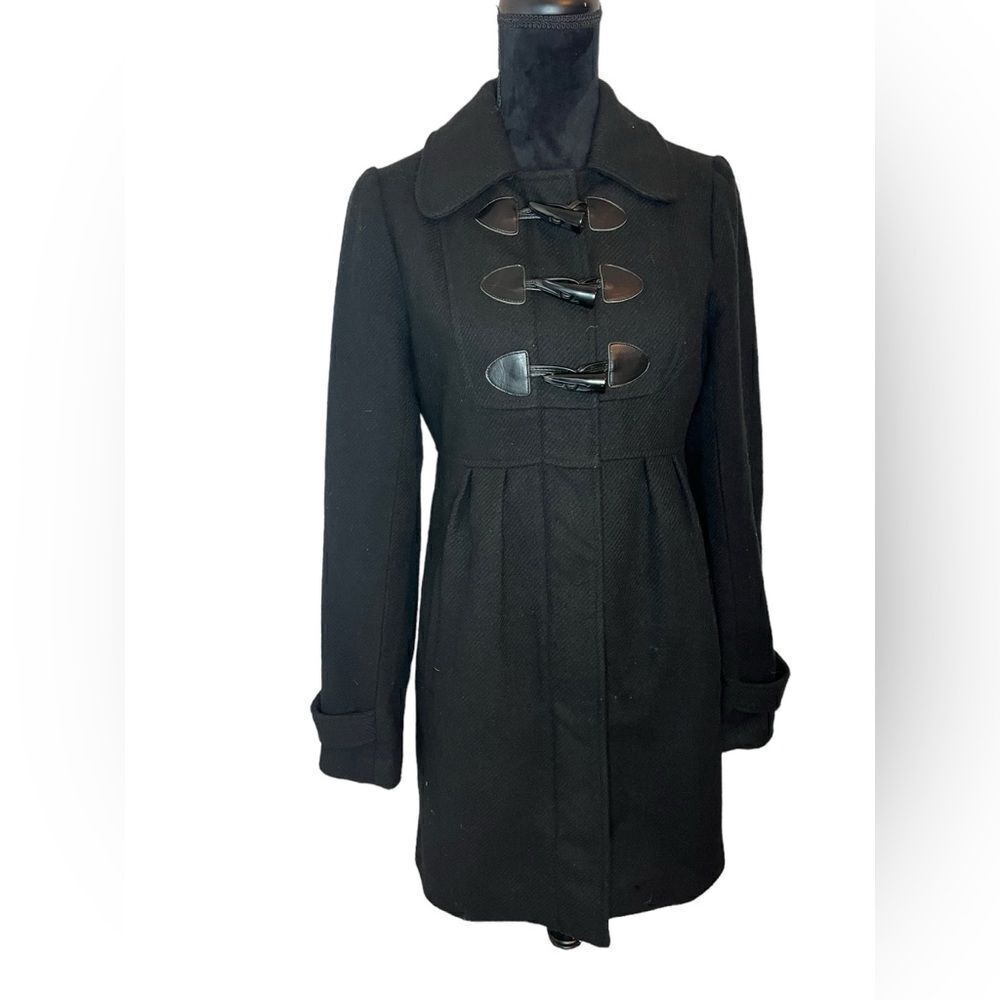 JACK WOMENS BLACK TOGGLE CLOSURE DRESS COAT WOMENS SIZE MEDIUM CLASSIC COAT - Picture 7 of 11